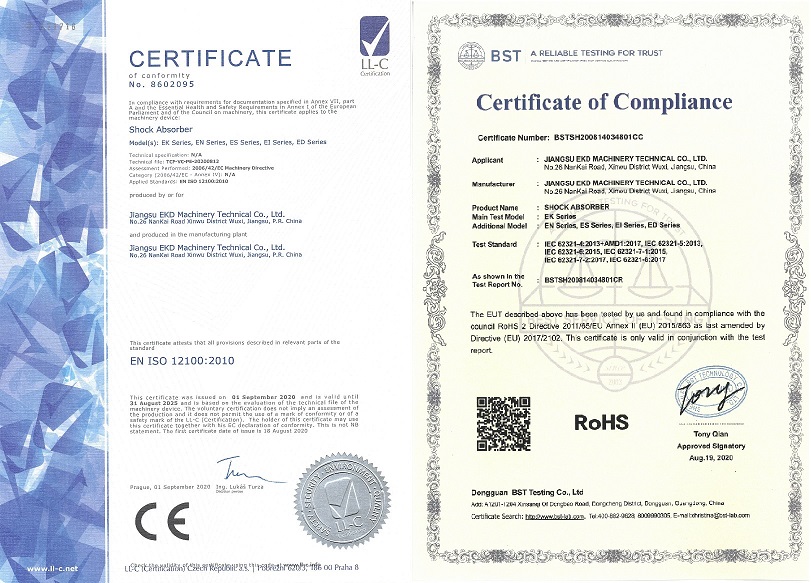 EKD has obtained multiple certificates and certifications